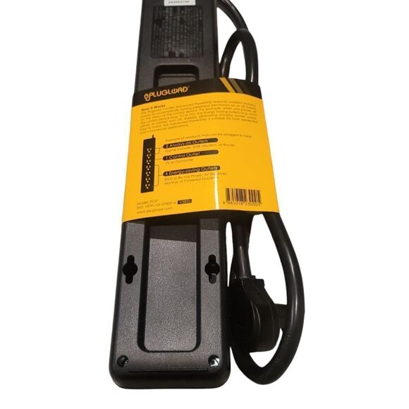 Plugload 7 Outlet Energy Saving Advanced PowerStrip surge protection Black New - Picture 3 of 5